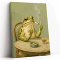 Funky Frog Smoking Middle Finger  - Funny Canvas Wall Art - Vertical
