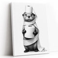 Funny Otter Toilet Paper Bathroom - Funny Canvas Wall Art - White Background Vertical