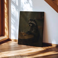 Funny Raccoon Cigar & Whiskey Vintage - Funny Canvas Wall Art - Wrapped Canvas 1