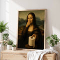Funny Mona Lisa Pinching Nose Bathroom Parody - Funny Canvas Wall Art - Bathroom Nature Frame 1