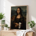 Funny Mona Lisa with Clothespin - Funny Canvas Wall Art - Bathroom Nature Frame 1