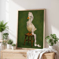 Funny Duck Toilet Paper Vintage Painting Print Art - Funny Canvas Wall Art - Bathroom Nature Frame 1