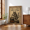 Funny Medieval Cat Going In The Soup Vintage - Funny Canvas Wall Art - Wrapped Canvas 2