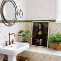 Funny Mona Lisa with Clothespin - Funny Canvas Wall Art - Bathroom Nature Frame 2