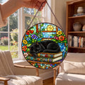 Cat Stained Glass Suncatcher Window - Window View
