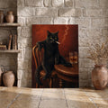 Vintage Black Cat Smoking - Funny Canvas Wall Art - Wrapped Canvas 3