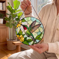 Hummingbird Stained Glass Window Hanging Suncatche - In Hand