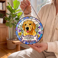 Custom Dog Portrait Suncatcher - Personalized Stained Glass Window Hanging - In Hand