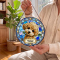 Custom Dog Portrait Suncatcher - Personalized Stained Glass Window Hanging - In Hand