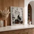 That's It You're Going in the Soup Funny Black Cat Witch - Funny Canvas Wall Art - Natural Frame 1
