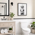 Funny Otter Toilet Paper Bathroom - Funny Canvas Wall Art - Bathroom Black Frame
