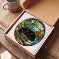 Cat Stained Glass Suncatcher Window - Gift Box