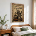 Funny Medieval Cat Going In The Soup Vintage - Funny Canvas Wall Art - Natural Frame 2