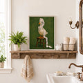 Funny Duck Toilet Paper Vintage Painting Print Art - Funny Canvas Wall Art - Bathroom Nature Frame 4