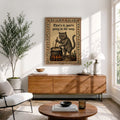 Funny Medieval Cat Going In The Soup Vintage - Funny Canvas Wall Art - Natural Frame 3