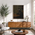 Funny Raccoon Cigar & Whiskey Vintage - Funny Canvas Wall Art - Natural Frame 3