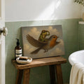 Vintage Whimsical Frog Riding - Funny Canvas Wall Art - Wrapped Canvas 1