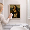 Funny Mona Lisa Pinching Nose Bathroom Parody - Funny Canvas Wall Art - Bathroom Nature Frame 5