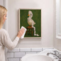 Funny Duck Toilet Paper Vintage Painting Print Art - Funny Canvas Wall Art - Bathroom Nature Frame 5