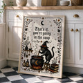 That's It You're Going in the Soup Funny Black Cat Witch - Funny Canvas Wall Art - Natural Frame 4