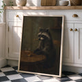 Funny Raccoon Cigar & Whiskey Vintage - Funny Canvas Wall Art - Natural Frame 4