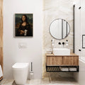 Funny Mona Lisa with Clothespin - Funny Canvas Wall Art - Bathroom Nature Frame 6