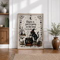 That's It You're Going in the Soup Funny Black Cat Witch - Funny Canvas Wall Art - Natural Frame 5
