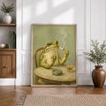 Funky Frog Smoking Middle Finger  - Funny Canvas Wall Art - Natural Frame 5