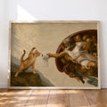 The Creation of Adam Cat Toilet Paper - Funny Canvas Wall Art - 12