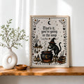 That's It You're Going in the Soup Funny Black Cat Witch - Funny Canvas Wall Art - Natural Frame 7