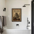 Funny Medieval Cat Going In The Soup Vintage - Funny Canvas Wall Art - Black Frame 2
