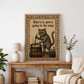 Funny Medieval Cat Going In The Soup Vintage - Funny Canvas Wall Art - Natural Frame 8