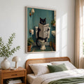 Funny Black Cat Reading Newspaper In Toilet - Funny Canvas Wall Art - 9
