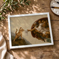 The Creation of Adam Cat Toilet Paper - Funny Canvas Wall Art - 9